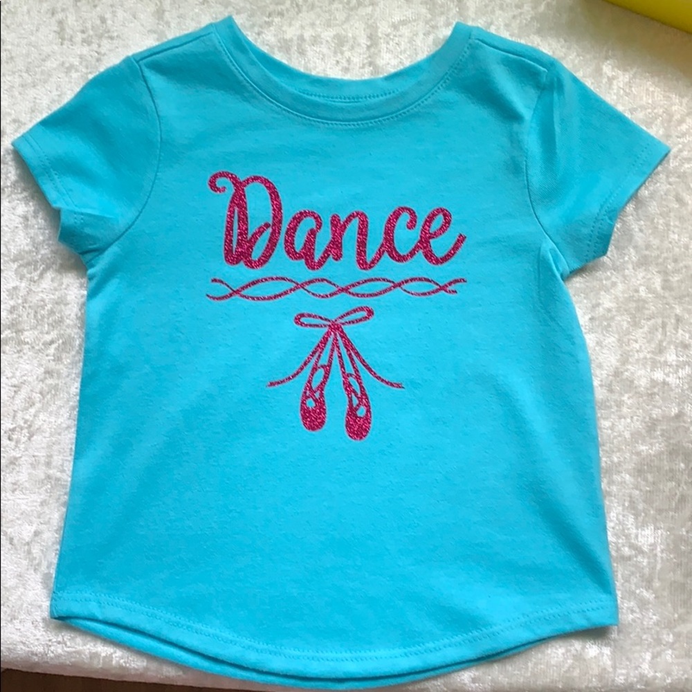 🧚🏻‍♀️2T Girls tee with glitter Dance ballet NWOT
